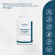 Laden Sie das Bild in den Galerie-Viewer, BactoGena LongVit Darmbakterien Probiotikum mit Akazienfasern