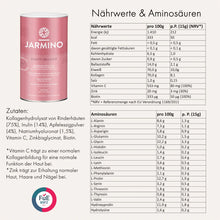 Laden Sie das Bild in den Galerie-Viewer, JARMINO Beauty Collagen (450g, 30 Portionen) mit Kollagenhydrolysat und Hyaluronsäure