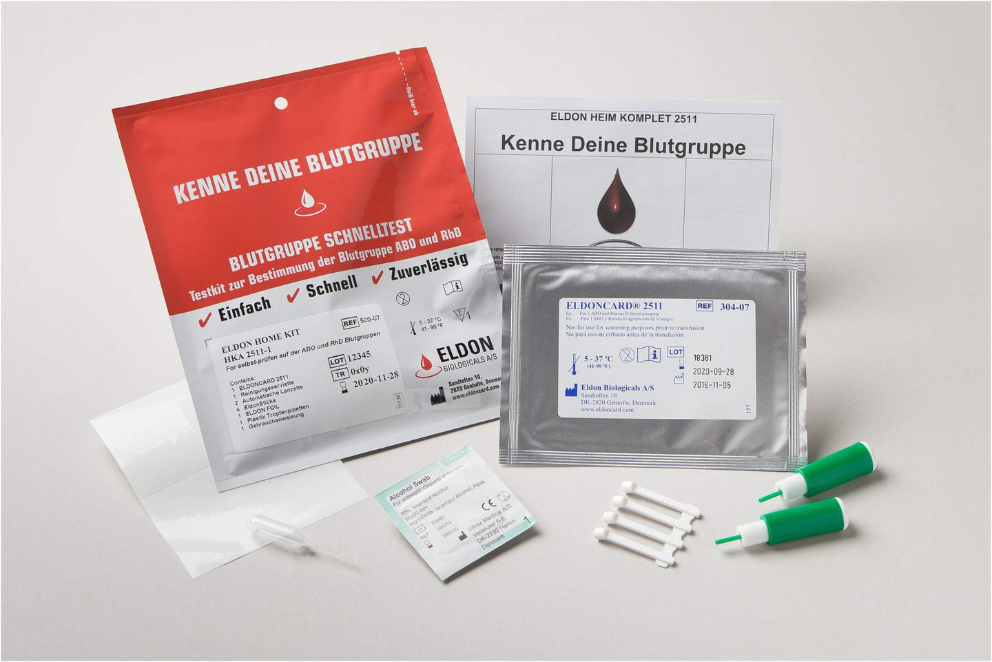 Blutgruppe Schnelltest Eldon Home Kit
